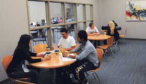 students study in the Academic Support Center on the MSUB University campus