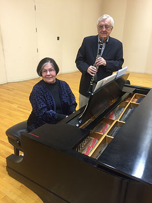 Pianist Dorothea Cromley and clarinetist Gary Behm of the Music Department 