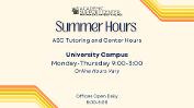 Summer Hours ASC Tutoring and Center Hours