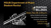 MSUB Department of Music Student Recital