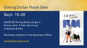 Dining Dollar Flash Sale Sept. 16-20