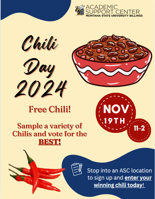 Chili Day 2024. Free Chili! Sample a variety of Chilis and vote for the BEST! Stop into an ASC location to sign up and enter your winning chili today!