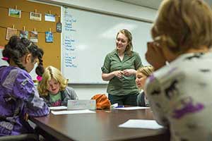 Laura-Ashlee Twiford teaching at Stream Academy in Anchorage, AK