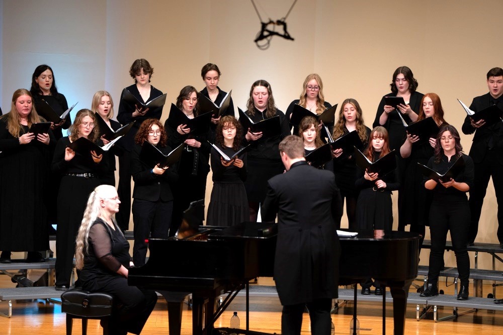 MSUB University Chorus singing in concert
