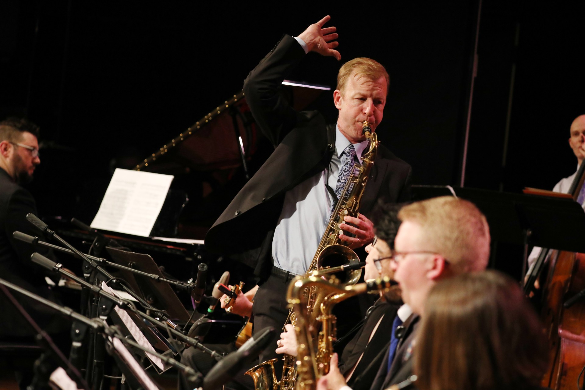 Dr. Scott Jeppesen leading a Jazz Ensemble