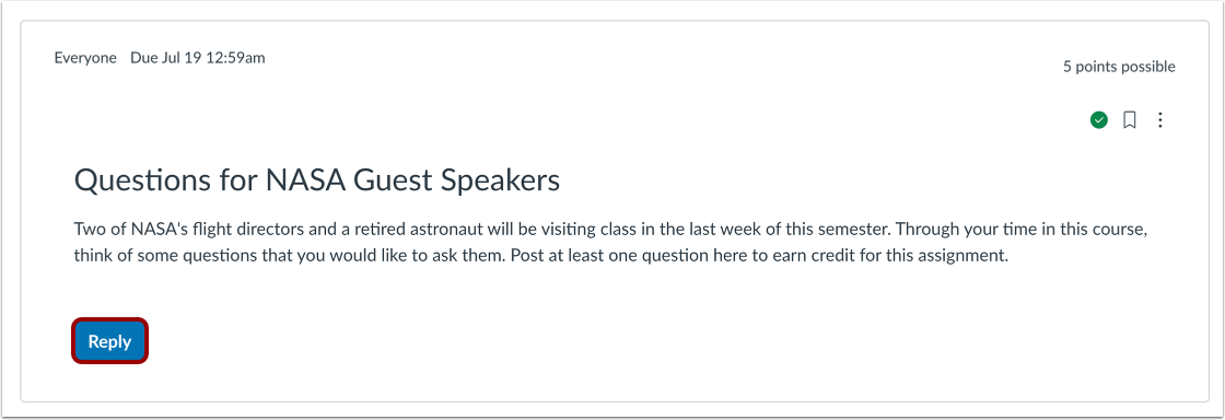 Click the Reply button. Click the Reply button.