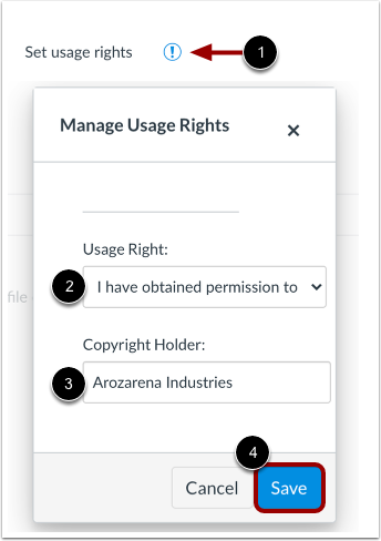 Set Attached File Usage Rights