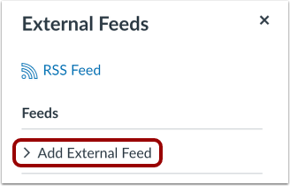 Add External Feed Add External Feed