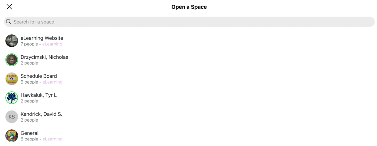 Select a space