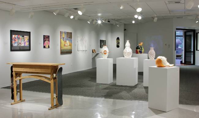 another view from the back of the 2025 juried student exhibition