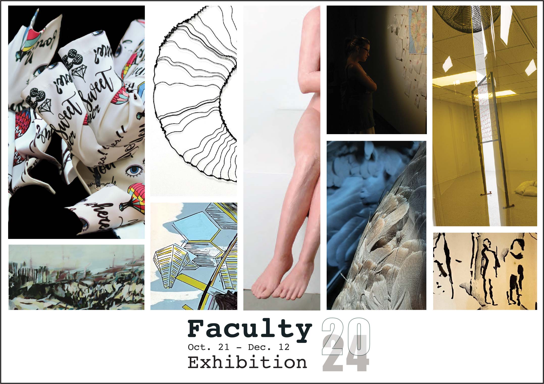 Select croppings of artworks from faculty artists