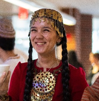 MSUB Turkmen student in traditional clothing