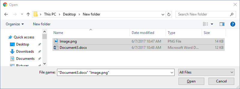 Select the files or folder you'd like to upload.