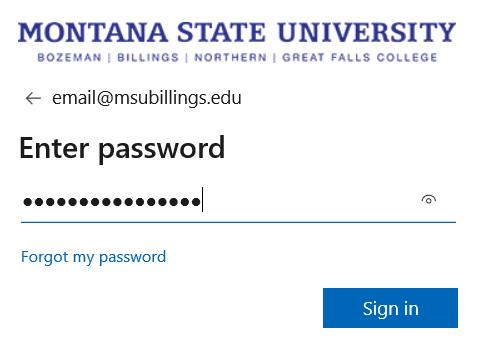 Enter your MSUB password