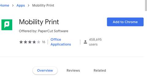 Add Mobility Print to Chrome
