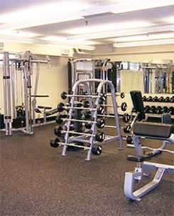A weight room
