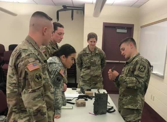 ROTC students participate in a training lab