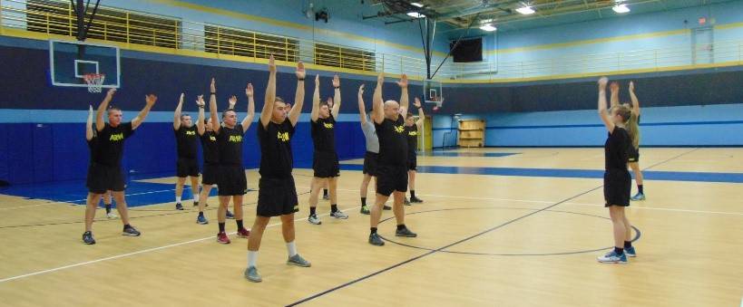 Cadets participating in Physical Training