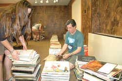 MSUB faculty and staff sort the Edgmond music collection