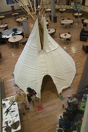a teepee set up at City College